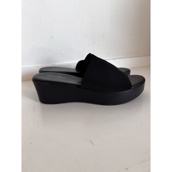 Stevies Black Platform Slide Sandals Wedge Slip On Shoes Size 3 Y2K - Picture 3 of 7